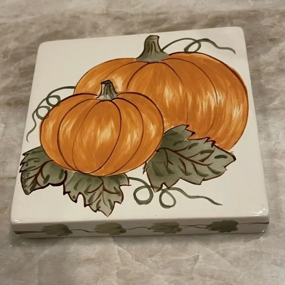 Williams Sonoma handpainted Pumpkin trivet